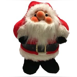 Vintage 1982 RENNOC Plush Santa Claus Chubby Rubber Face Stuffed 16” Christmas
